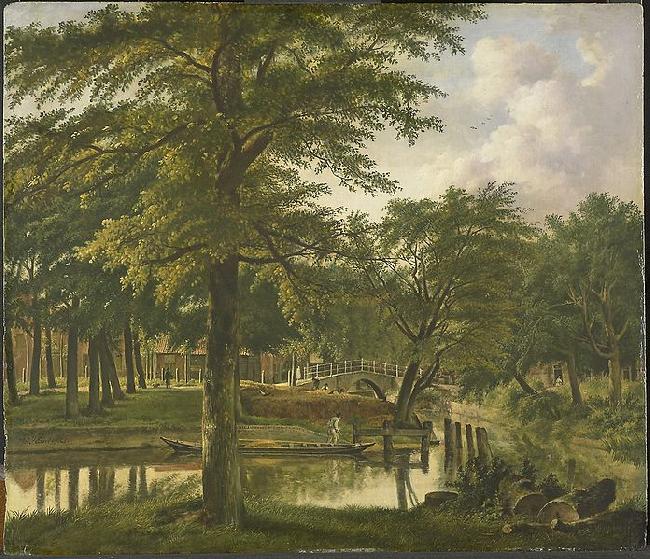 Wybrand Hendriks Gezicht op de Nieuwe Gracht te Haarlem ter hoogte van het Bolwerk France oil painting art